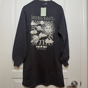 H&M Black Surreal Galaxy Mini Dress